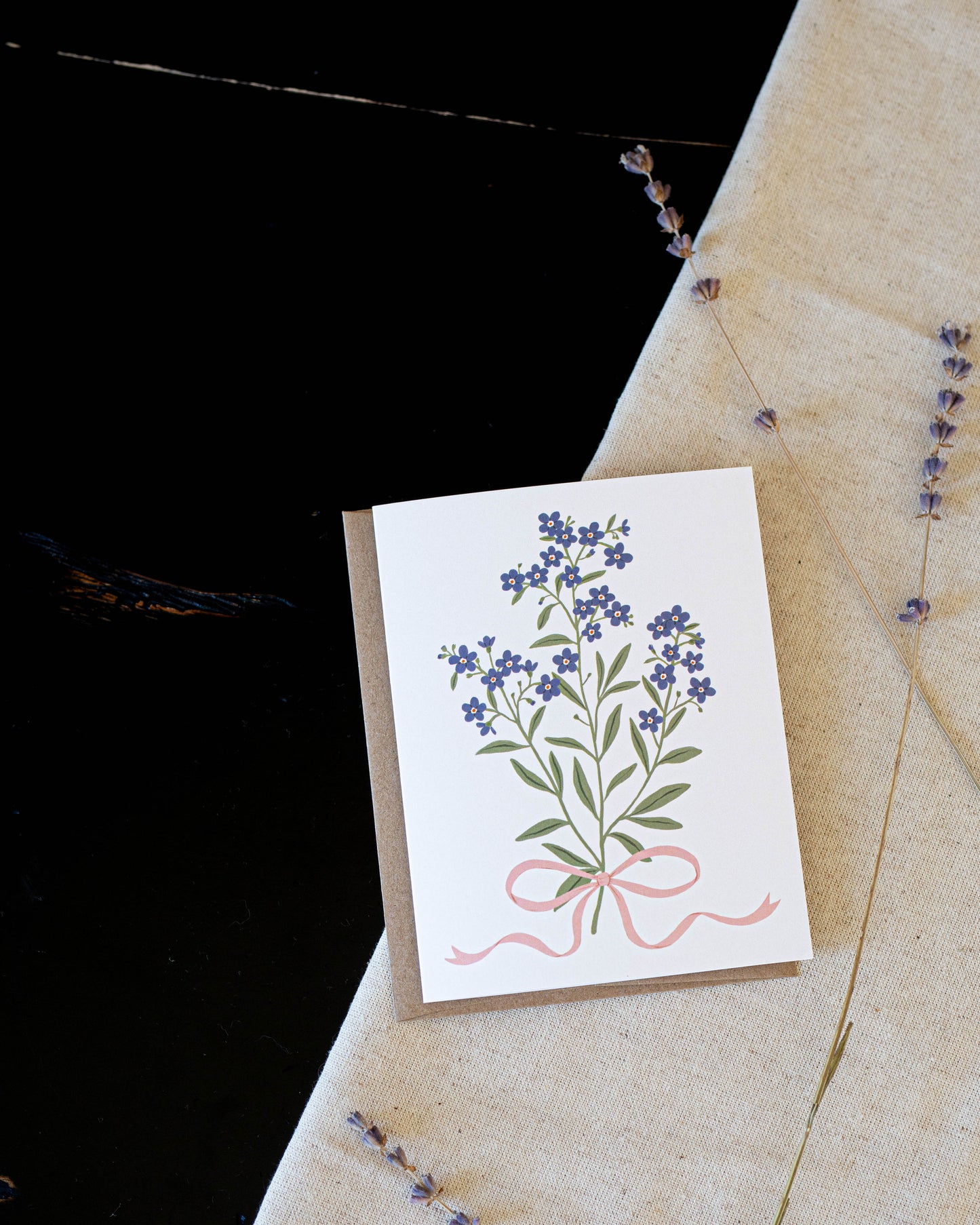 Carte Ruban rose ~ Joannie Houle | Papier fleuri co.