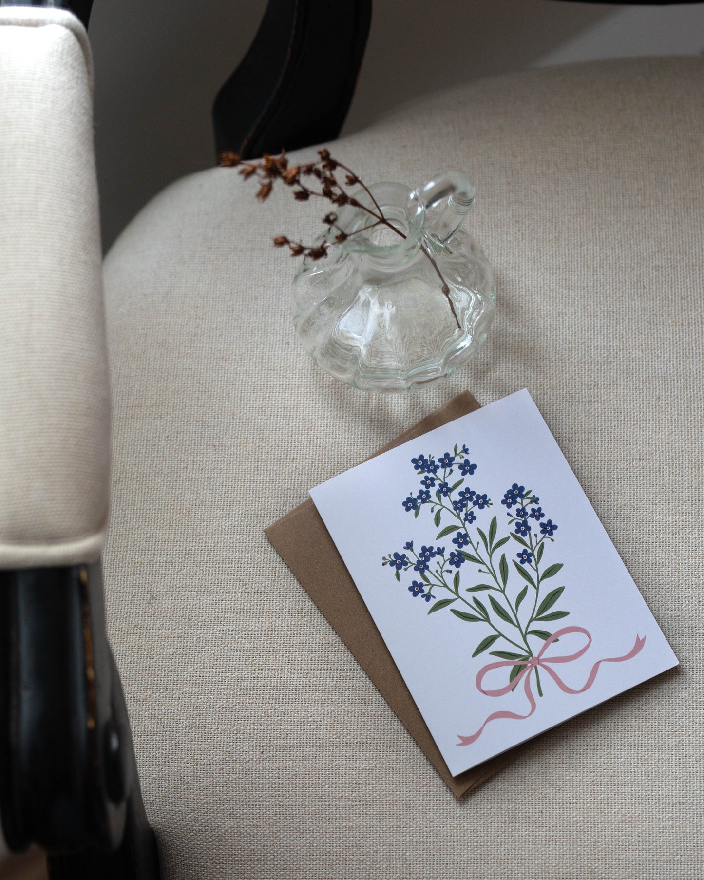 Carte Ruban rose ~ Joannie Houle | Papier fleuri co.