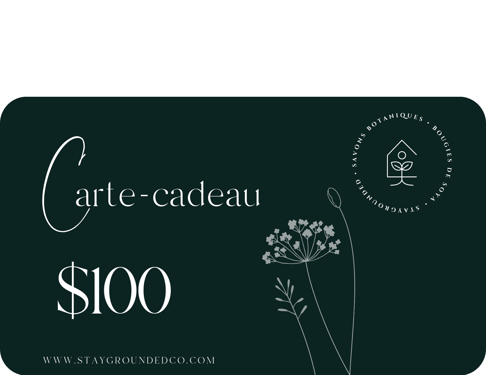 Partager un moment de bien-être avec une carte-cadeau numérique d'une valeur de 100 dollars.