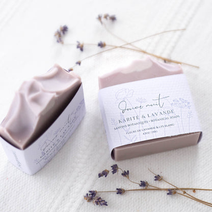 Savon naturel au beurre de karité et au parfum de lavande, inspiré par la nature, fabriqué au Québec par staygroundedco. vue 2
